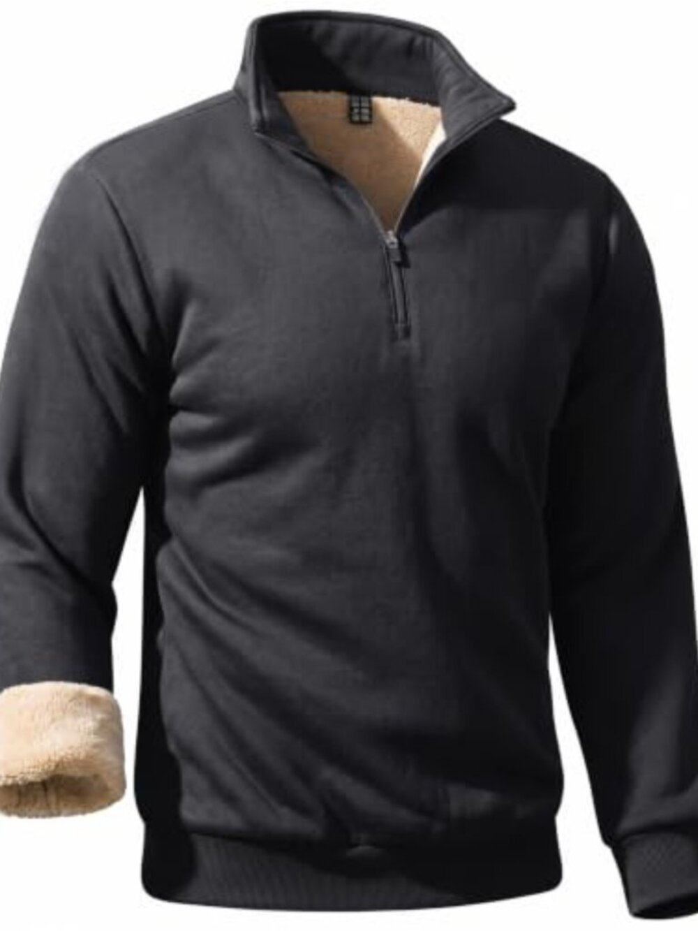 Men's Quarter Zip Sherpa Lined Sweatshirt Thermal Pullover